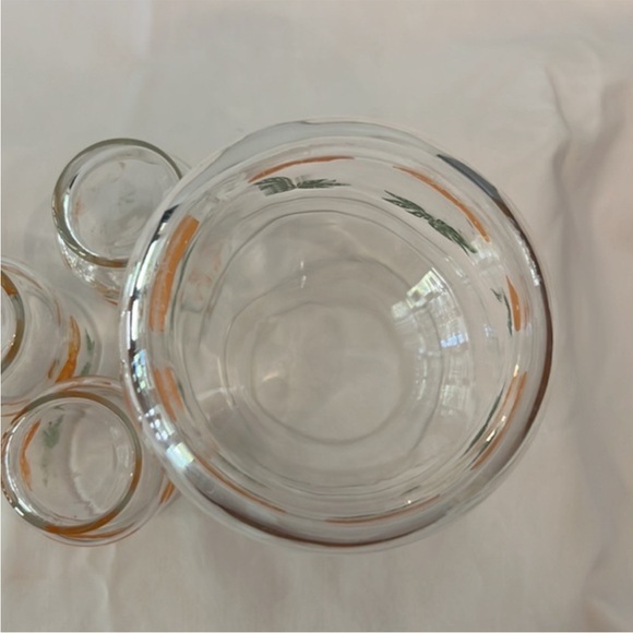 Vintage Orange Juice‎ Carafe Decanter 5 Matching Juice Glasses - Picture 9 of 11